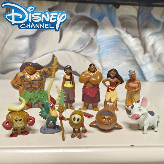 10pcs 2024 Disney Moana 2 Ocean Adventure Film Collection Figure Dolls  Anime Princess Moana Action Figure Model Kids Gift Toys