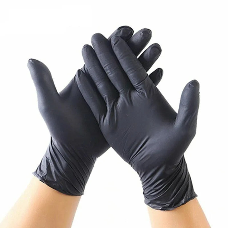 10pcs Nitrile Gloves Kitchen Disposable Latex Gloves Laboratory Protective Household Cleaning Gloves Black