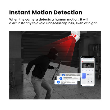 GIRIER WiFi Garage Door Opener with Security Camera 1080P Smart Garage Camera Supports 2-way Talk Night Vision Motion Detection