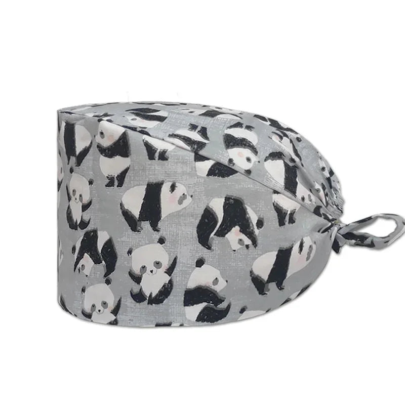 Cartoon Printed Women's Surgical Cap, 100% Pure Cotton Dental Cap, Beauty Salon Breathing and Cleaning Cap, Laboratory Work Cap