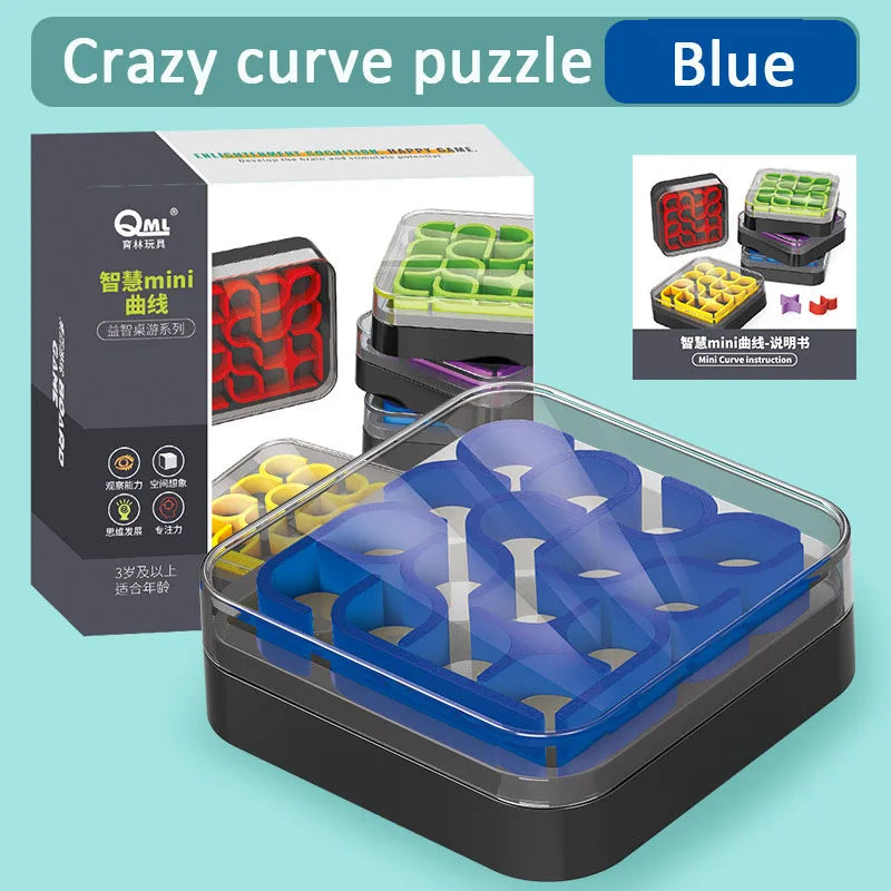 Creative 3D Intelligence Puzzle Crazy Curve Sudoku Puzzle Games Plate Geometric Line Jigsaw IQ Challenge Toys Gifts for Children