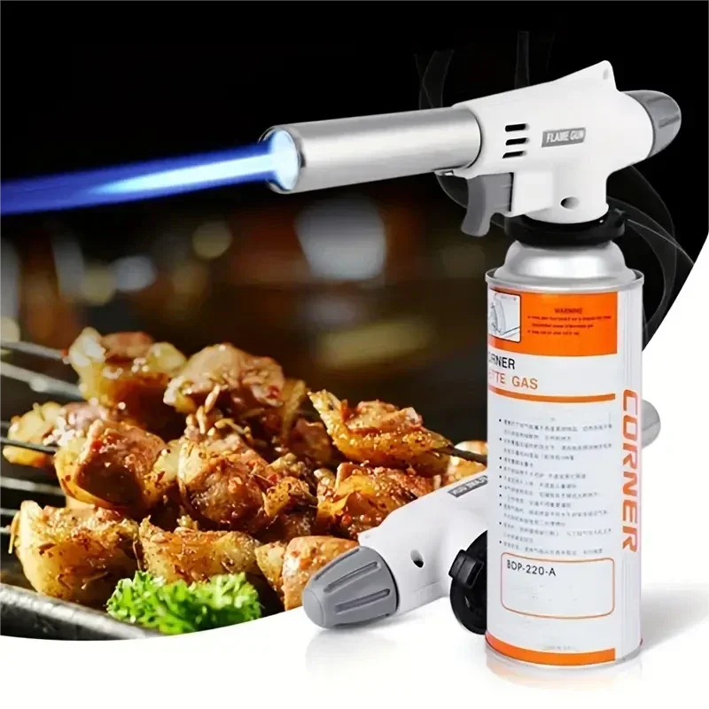 Outdoor Camping Gas Burner Adjustable Flame Gas Lighters Flame Gas Torch Flame Gun Blow for BBQ Camping Cooking