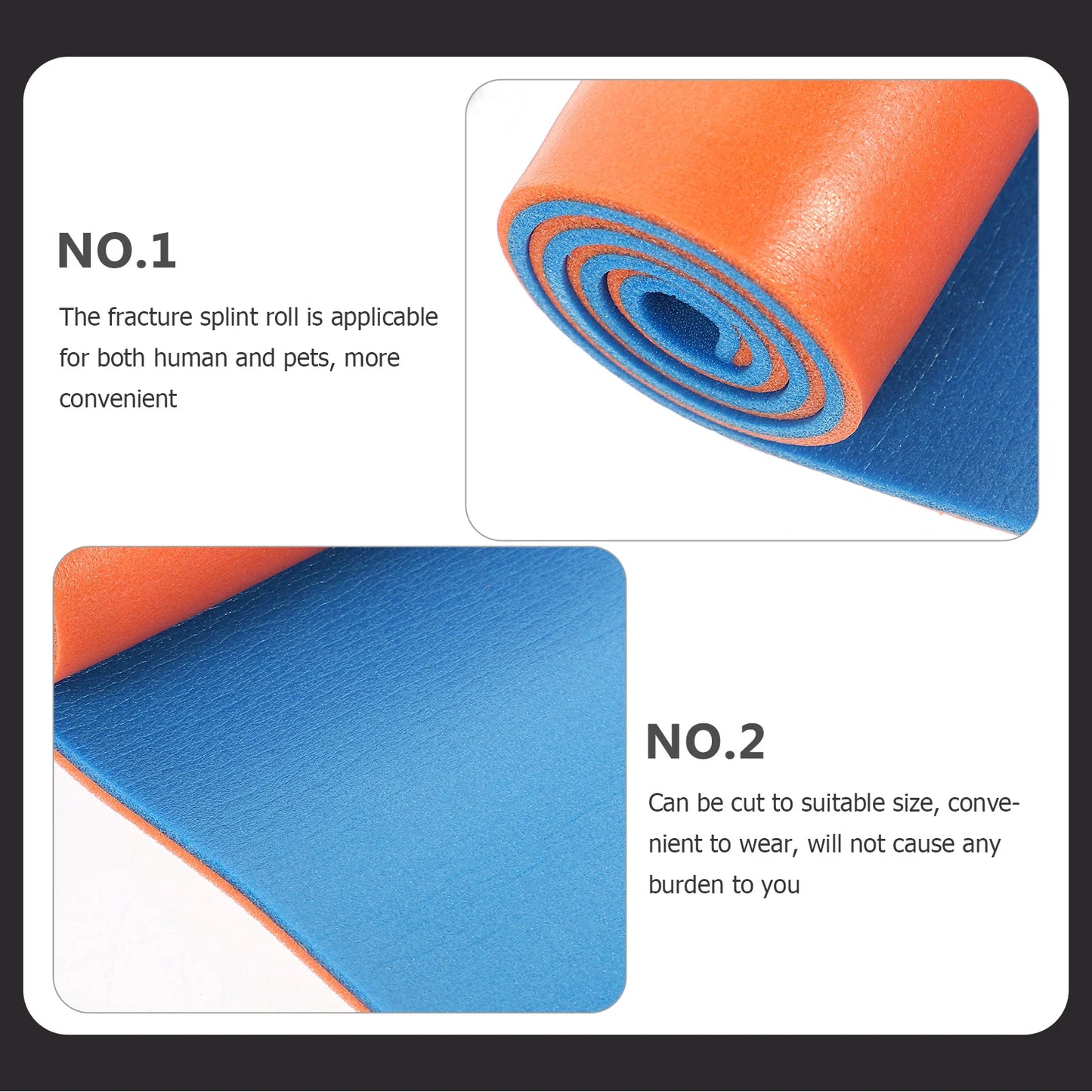 2 Pcs Emergency Medical Splint Fracture Fixing Polymer First Aid Supply Adjustable