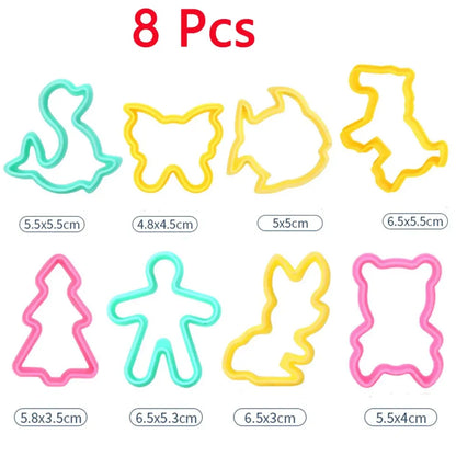 DIY Creative Dough Cutting Kit Plastic Knife Set Mold 3D Plasticine Mold Modeling Clay Accessories For Children Educational Toys