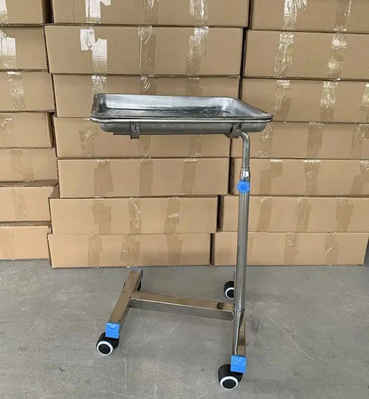 Hot Selling Hospital Instrument Height Adjustable Medical Stainless Steel Tray Table Mayo Trolley