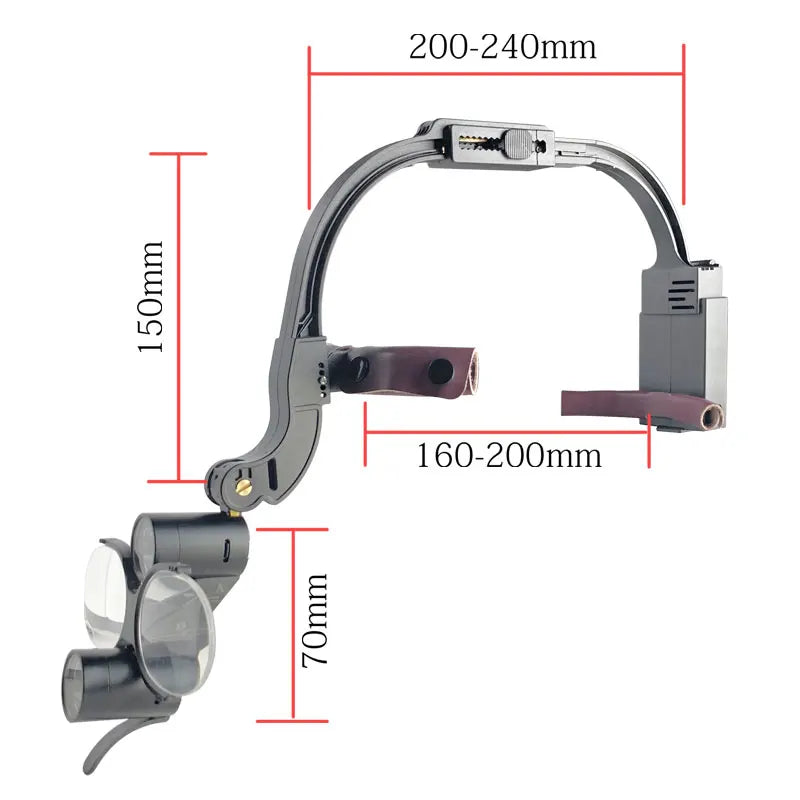 Dental 2.5X 3.5X 5X 6X Optional Loupe Magnification Binocular Surgical Magnifier with Headlight LED Light Dentist Medical Loupes