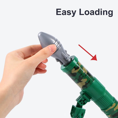 2024 New Simulation Mortar Small Children's Automatic Rocket Launcher Toy with 6 Luminous Shells Toy Gun Set Children's Gift