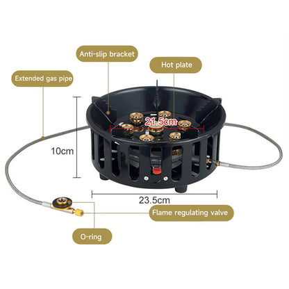 Portable Gas Burner and Electronic Ignition Gas Stove for Camping Trips with A Card Stove