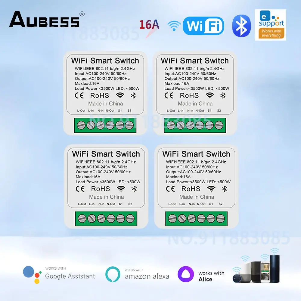 16A EWeLink Wifi MINI Smart Switch Support 2-Way Control Timer Wireless Switch Smart Home Automation Work With Alexa Google Home