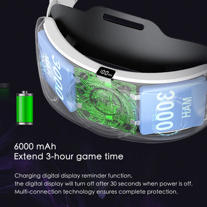 Head Strap Battery 6000mAh For Meta Quest 3/3S VR Headset Elite Strap Replacement Adjustable Enhanced Support Improve Comfort