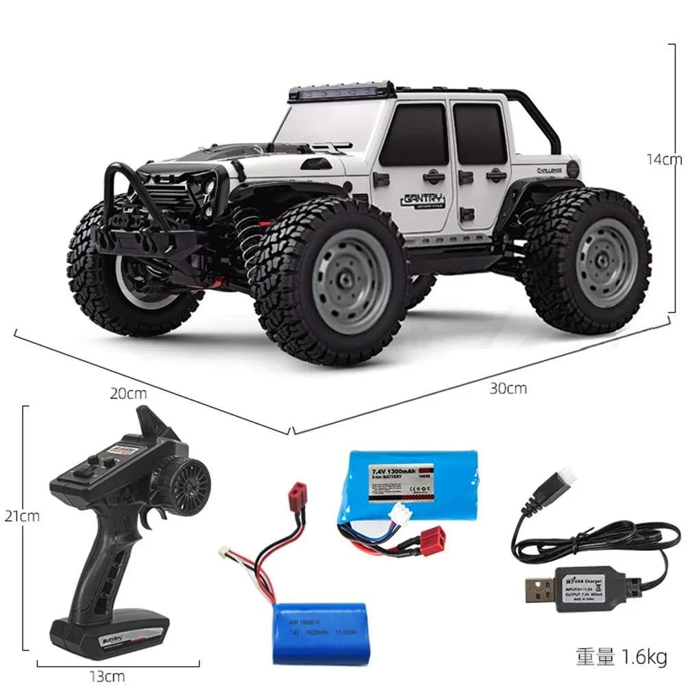 16103 50km/h 1/16 Fast Rc Cars Off Road 4WD with LED Headlights,2.4G Waterproof Remote Control Monster Truck for Adults and Kids