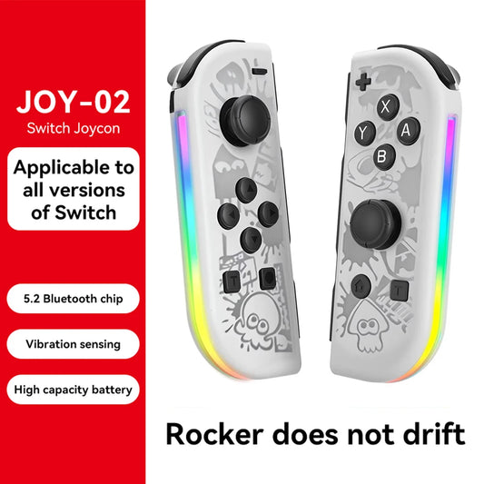 BT 5.2 Joy Controller RGB LED Switch L/R Joypad for Nintendo Switch/Lite/Oled JoyCon Gamepads Joystick with Dual Vibration