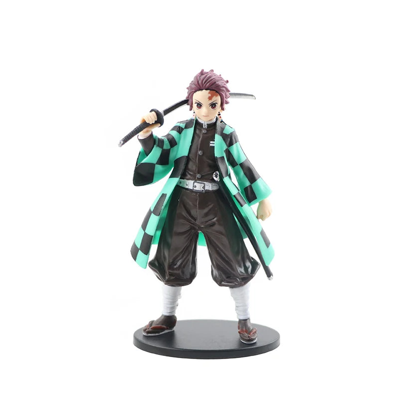 Demon Slayer Action Figure Anime Same Style Doll Toy Kamado Tanjiro Nezuko Zenitsu Collection Model PVC Material Birthday Gifts