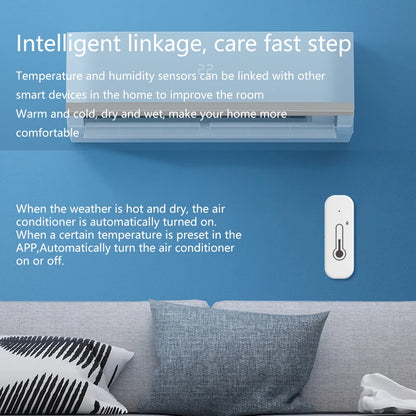 Tuya Smart WiFi Bluetooth Temperature And Humidity Sensor Indoor Thermometer Hygrometer Monitoring Works With Alexa Google Home