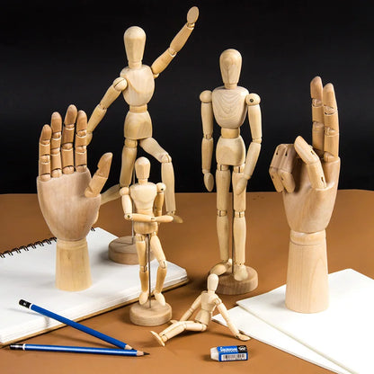 Jointed Doll Drawing Sketch Mannequin Model Movable Limbs Wooden Hand Body Draw Action Toys Figures Home Decor Artist Models