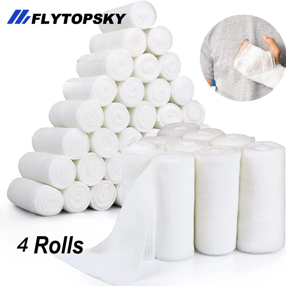 4 Rolls Premium Gauze Rolls,Breathable Flexible, Stretchable  Gauze Bandage Roll for First Aid Wound Care & Medical Supplies