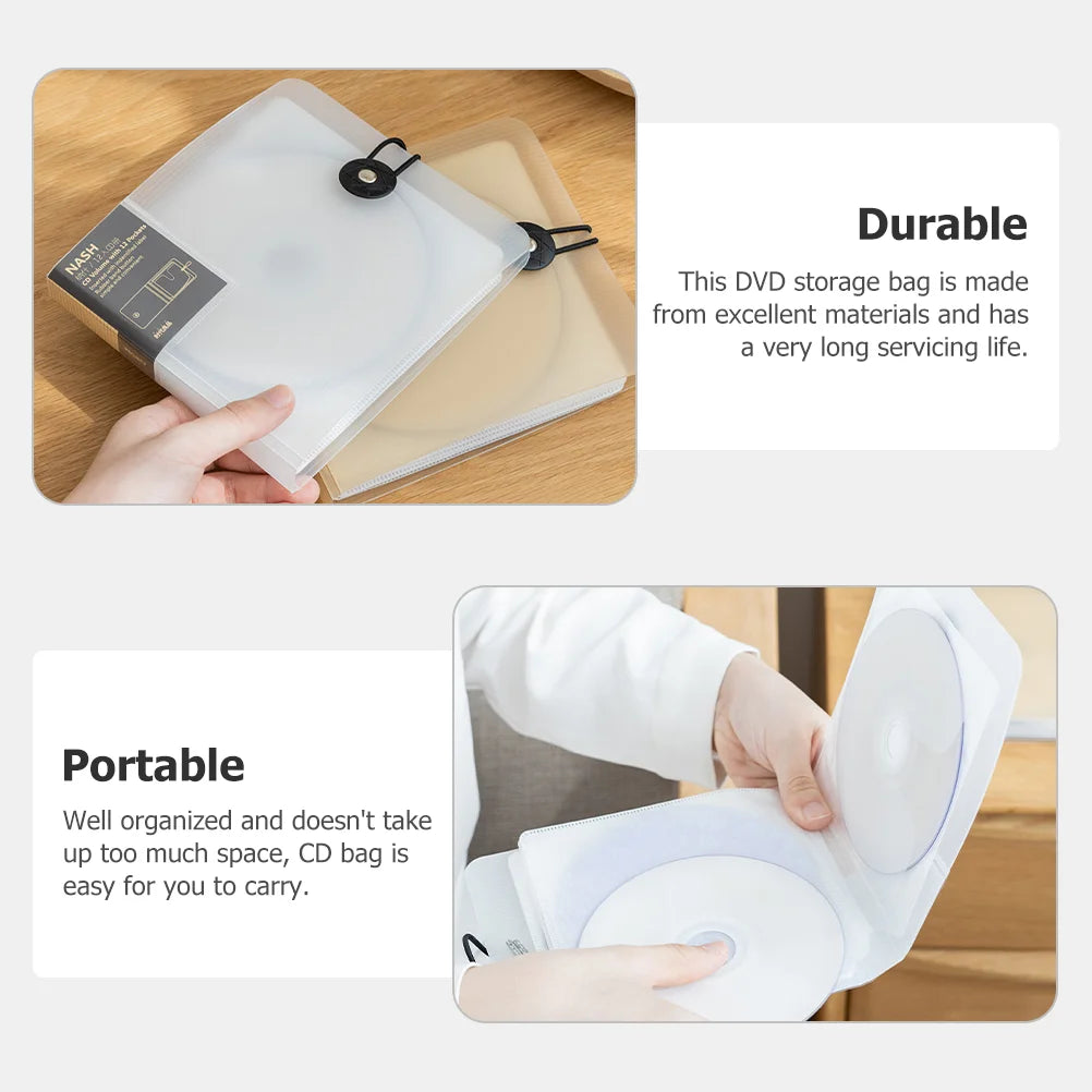 CD Bag Organizer Disc Storage Pouch DVD Binder Media Case Portable Cases Binders