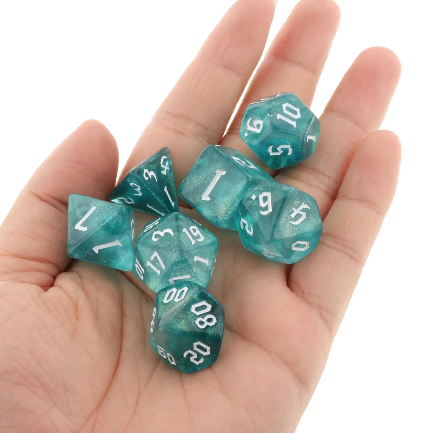 7/10Pcs Double-Colors Polyhedral Dices with Pouch Set D4, D6, D8, D12,D20, D10 for Board Game Role Playing Game Party