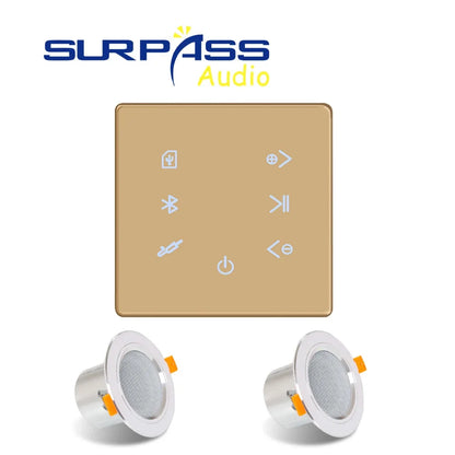 Smart Home Theater Bluetooth Wall Amplifier with Bathroom Ceiling Speakers Stereo Audio Background Music System Music Player