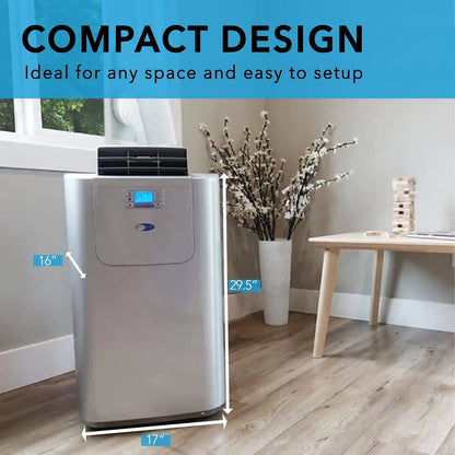 Portable Air Conditioner 12,000 BTU with Dual Hose Dehumidifier & Cooling Fan for 400 Sq Ft Rooms, Includes AC Unit Window