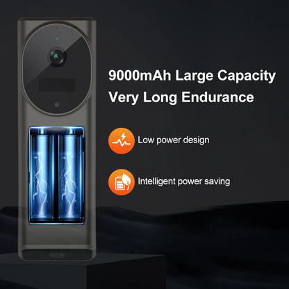 LS VISION 4MP WiFi Dual Screen Video Doorbell Wireless Dual Lens Motion Detection 2-Way Audio Battery Doorbell Camera with Chime