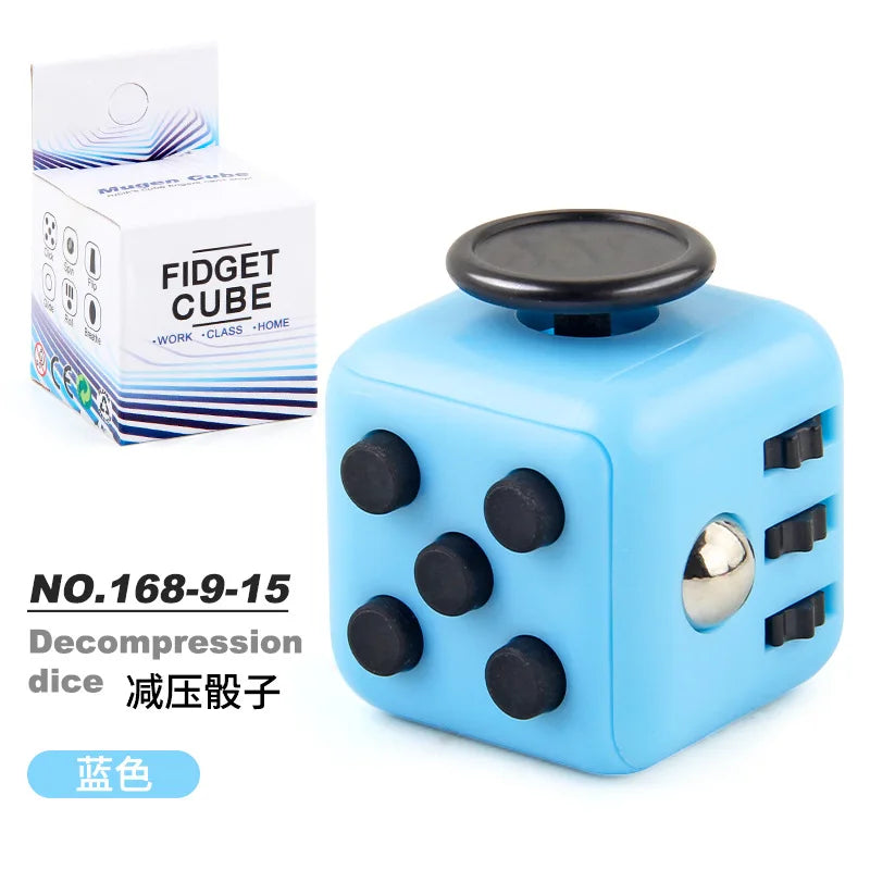 Fashion Decompression Dice Autism Adhd Anxiety Relieve Toy Adult Kids Fingertip Press Button Toys Rainbow Dice Antistress Cube