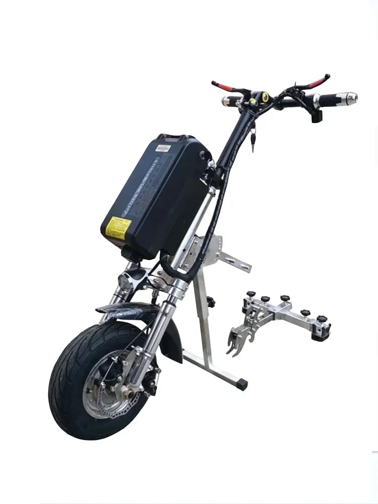 Disabled vehicle electric towing head, disabled wheelchair modification, front drive wheelchair traction, high-power front end