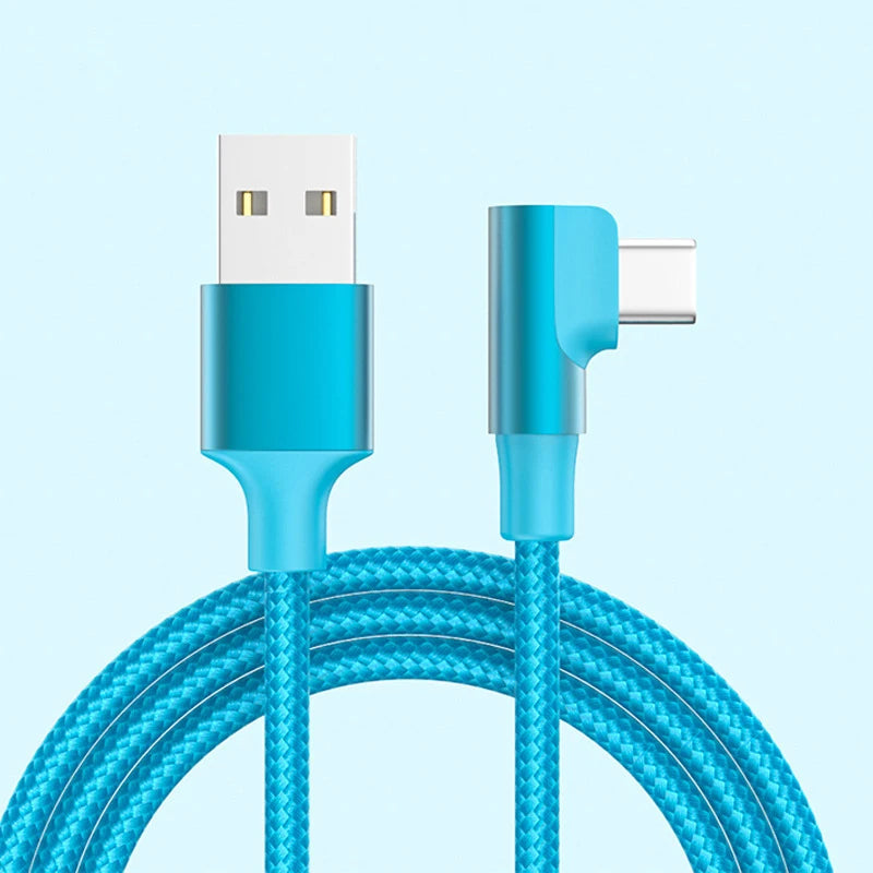 Xiaomi 120w USB Type C Super Charging Cable L Shape 90 Degree Fast Charging 6A For Huawei Xiaomi Samsung