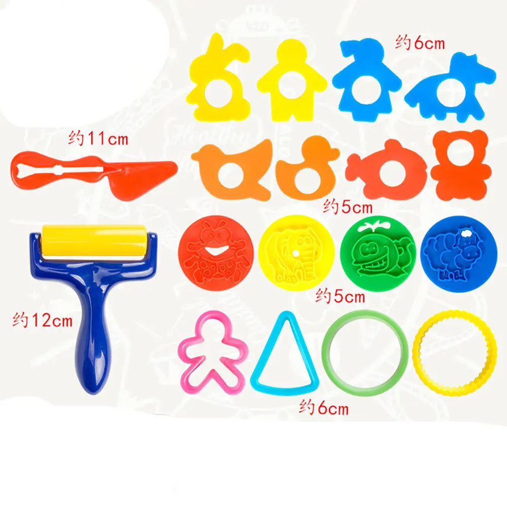 DIY Creative Dough Cutting Kit Plastic Knife Set Mold 3D Plasticine Mold Modeling Clay Accessories For Children Educational Toys