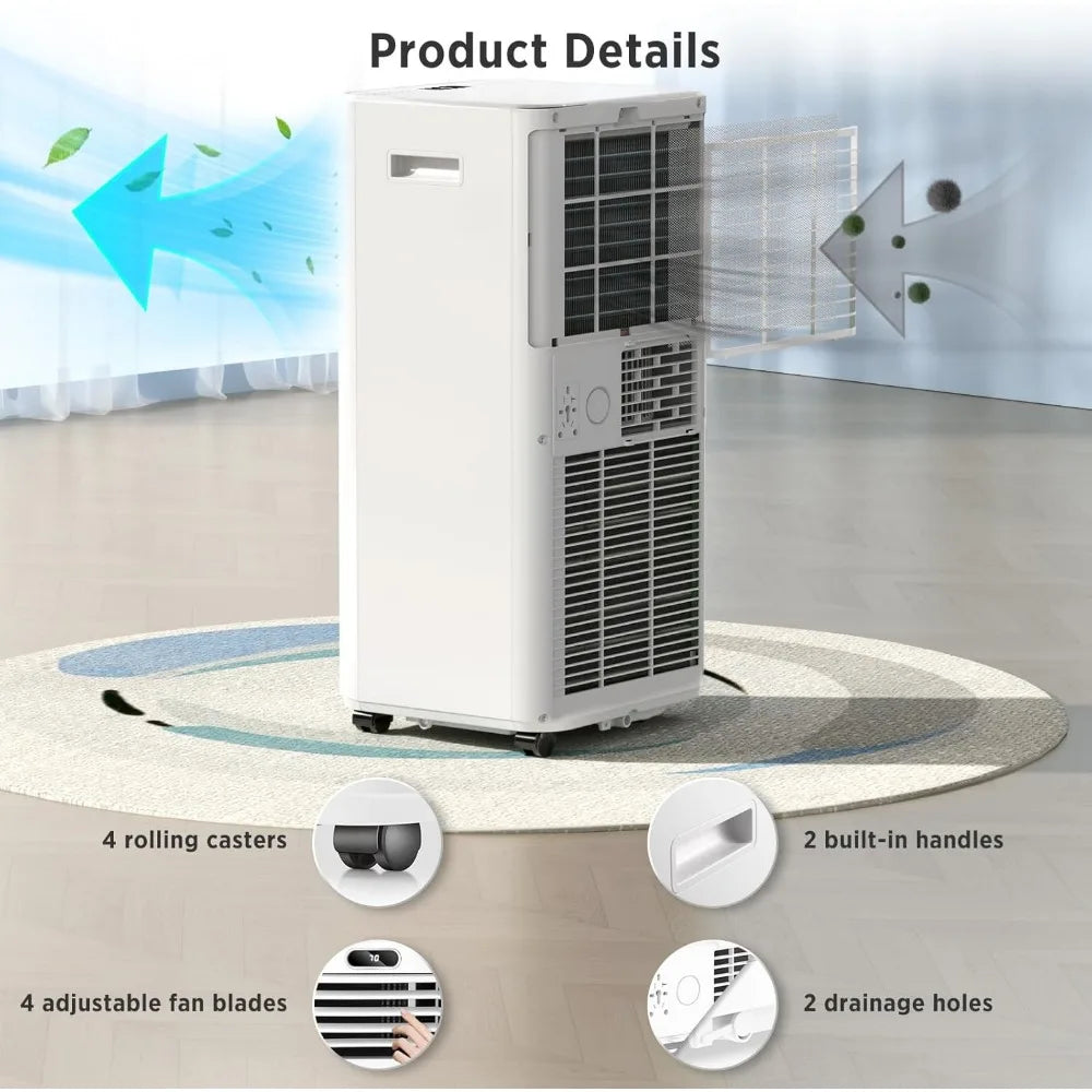 Dehumidifier, Fan Modes, Room Air Conditioner with Remote/Installation Kits, White