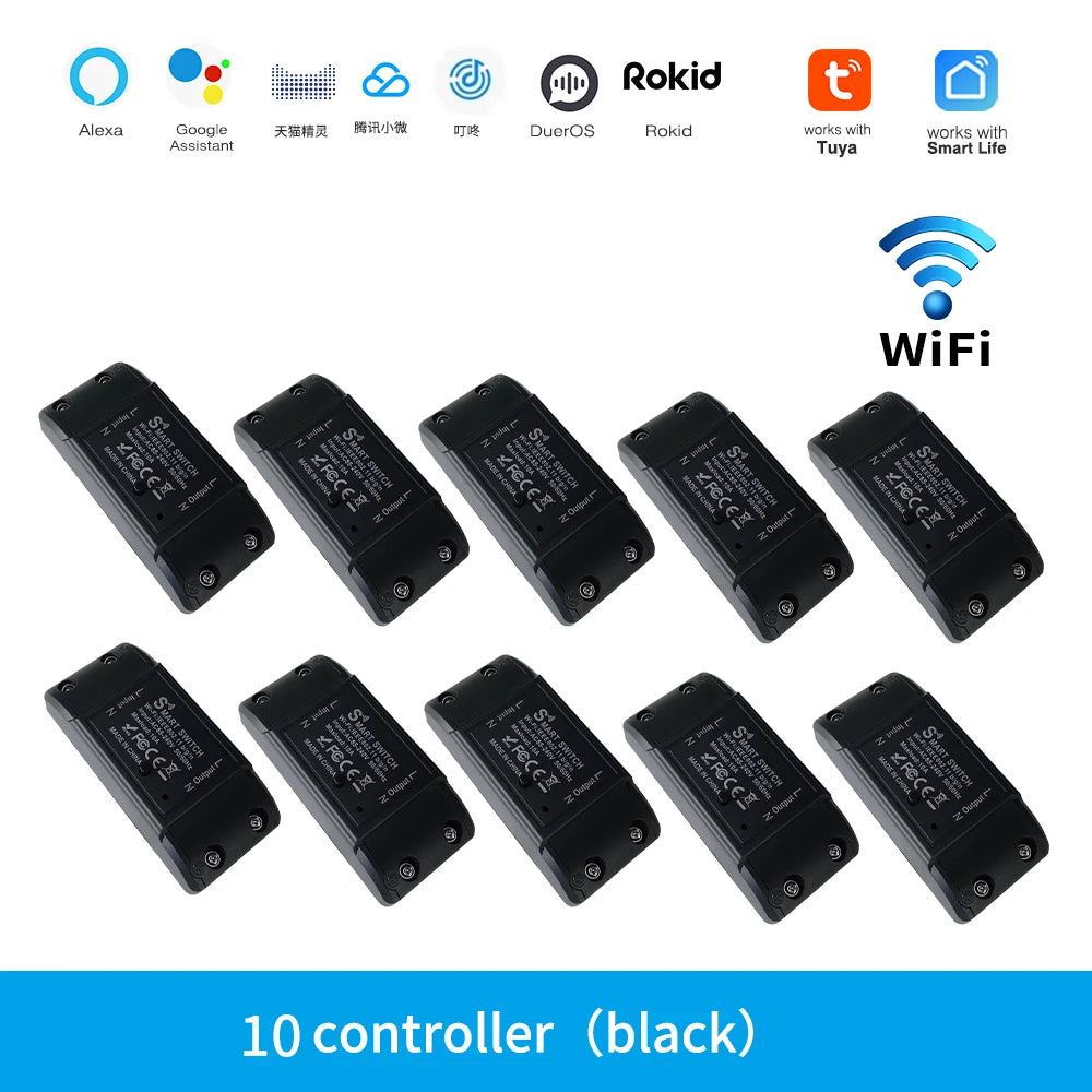 Tuya WiFi Smart Switch APP Wireless Controller Universal Breaker Timer Smart Life Work with LED Light Switch Alexa Accessories