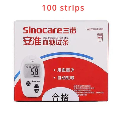Sinocare Blood Glucose Meter Kit Or 50/100 test Strips And Lancets Glucometer For Blood Sugar Detection Diabetes Tester