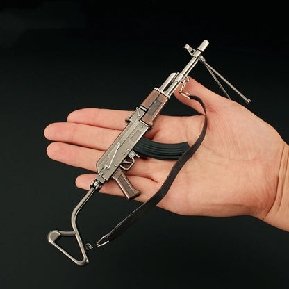 20cm PUBG Weapon Model Metal AK47 Gun Toy RPK Light Machine Gun Keychain Miniatures AKM Alloy Arms Military Equipment Gift