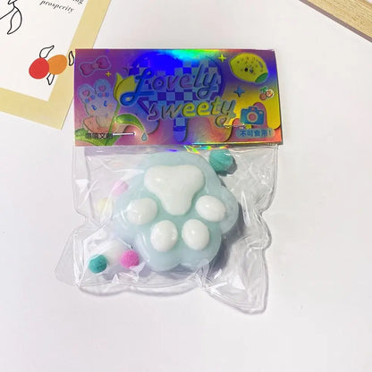 Cartoon Cat Claw Squeeze Pinching Transparent Toy Cute Cat Paw Slow Rebound Decompression Toy Kids Stress Release Vent Toy
