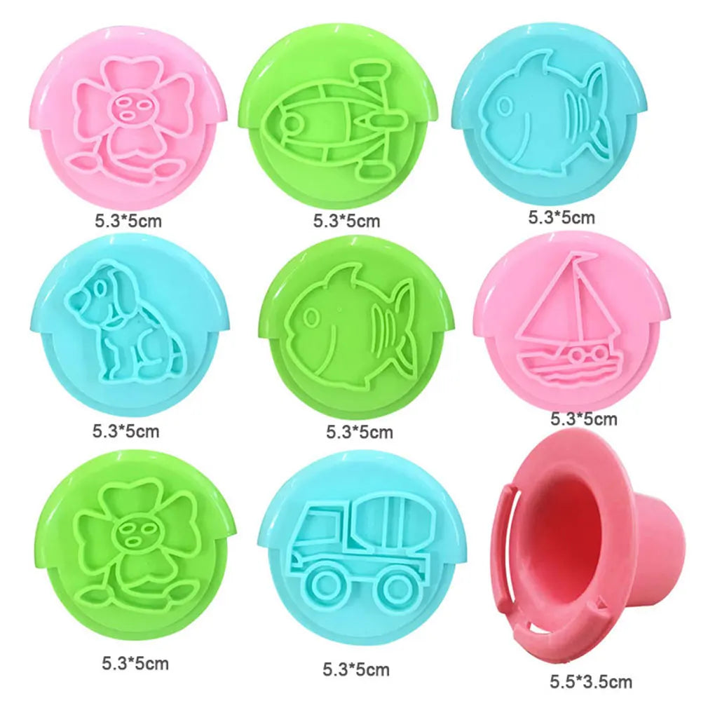Children Dough Tool Set 3D Plastic Mold And Dough Clay Knife Mold Boys And Girls DIY Toy Cutting Roller And Game Accessories