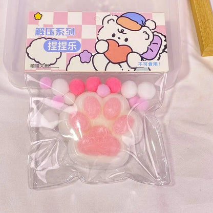 Cartoon Cat Claw Squeeze Pinching Transparent Toy Cute Cat Paw Slow Rebound Decompression Toy Kids Stress Release Vent Toy