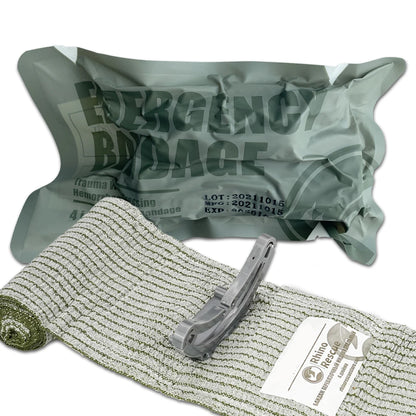 RHINO RESCUE 4/6" Israeli Style Emergency Bandage, Trauma Wound Dressing, Combat Tactical First Aid Kit IFAK Supplies