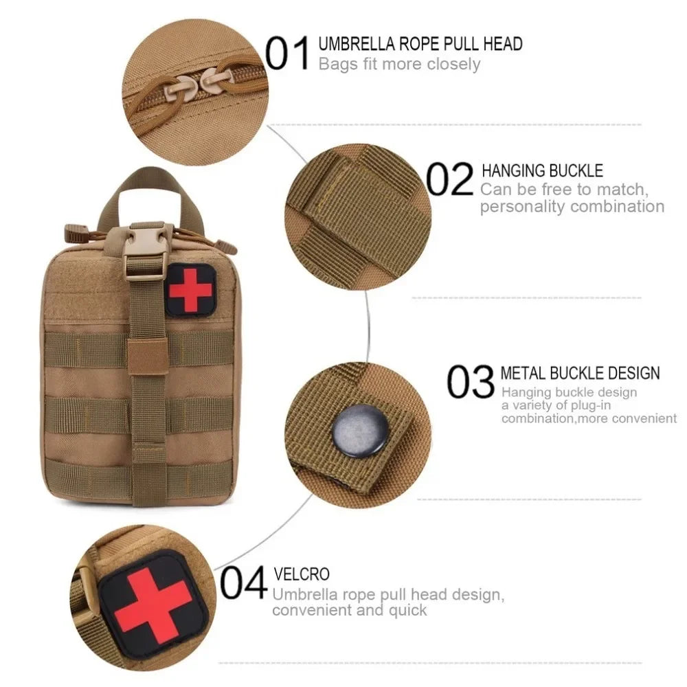Outdoor Bag Survival Pouch Outdoor Medical Box Large Size SOS Bag Outdoor First Aid Bag Medical Kit Bag Molle EMT Emergency