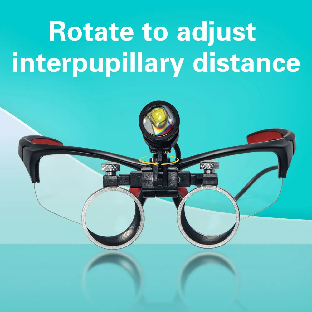 Dental Magnifier with LED Headlight Optical Dental Loupes for Dentist Binocular Magnifying Glasses with Headlamp for Surgery