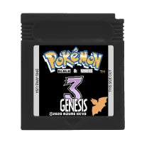 GBC Game Cartridge Pokemon Series Black White Genesis Creepy Black Dark Energy 16 Bit Video Game Console Card