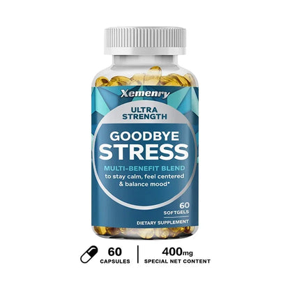 Stress Relief Capsules with GABA, L-Theanine, Gluten-Free and Non-GMO