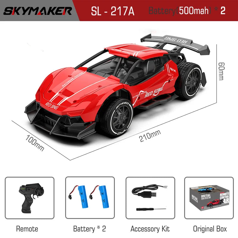 RC Metal Car Toys 1/24 2.4G High Speed Remote Control Mini Scale Model Vehicle Electric Metal RC Car Toys for Boys Children Gift