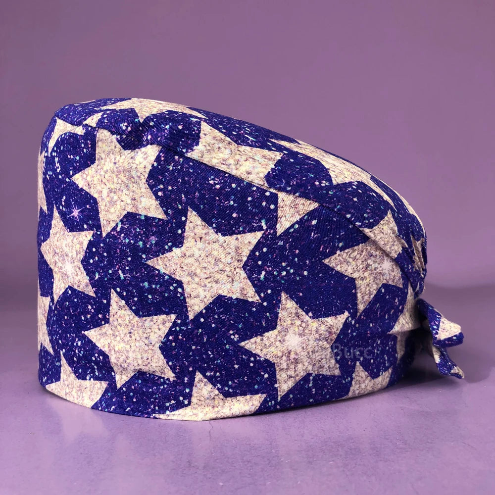 Doctor Nurse Pet Shop Surgical Head Caps Lab Unisex Dentist Scrub Cap Doctor Operating Room Pattern Printing Medical Soft Caps