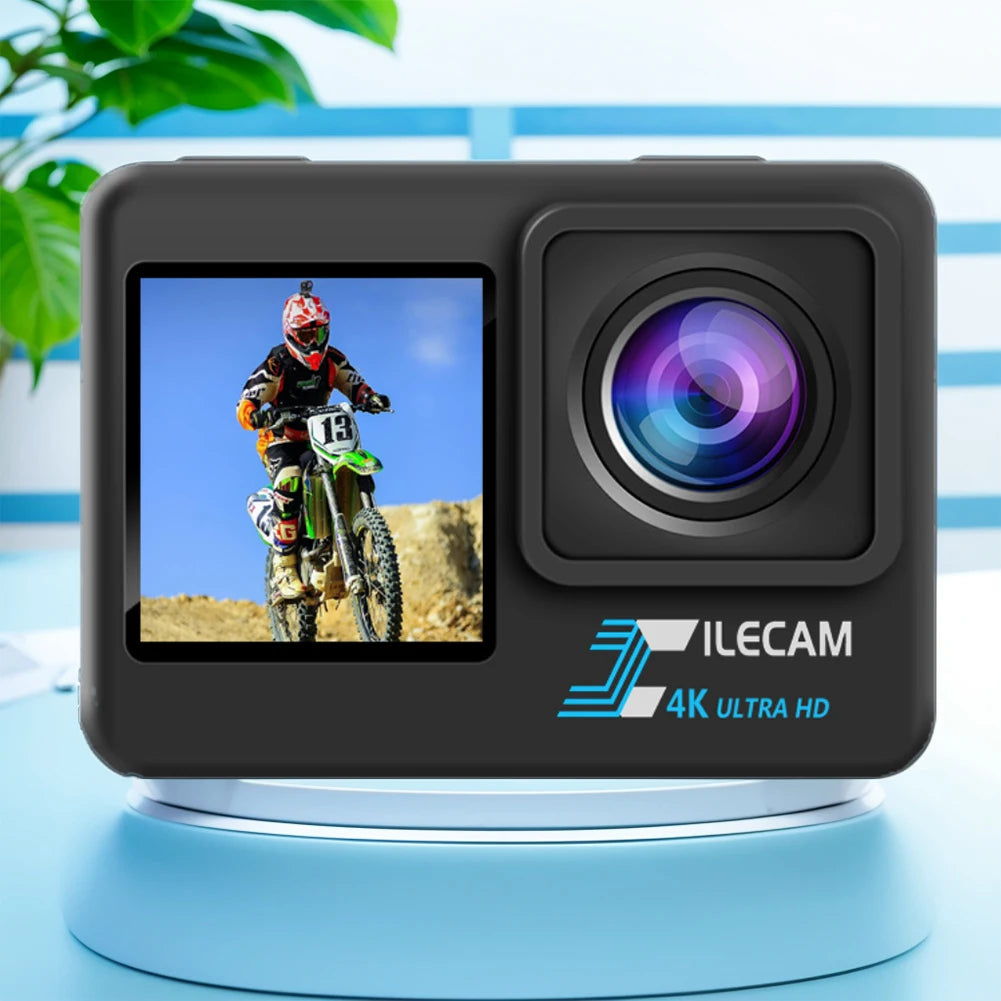 4K UHD Action Camera 1080P 30FPS 2.0 Inch IPS Screen Outdoor Sport Cam Anti-Shake Bicycle Video Recording Camera 30M Waterproof