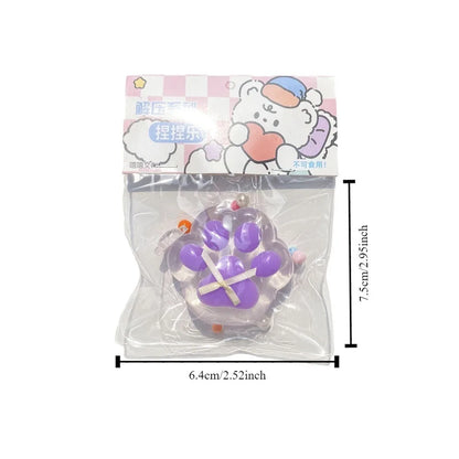 Cartoon Cat Claw Squeeze Pinching Transparent Toy Cute Cat Paw Slow Rebound Decompression Toy Kids Stress Release Vent Toy