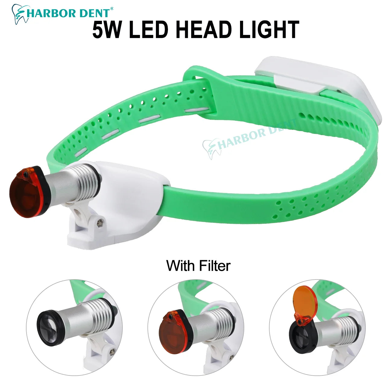 5W Dental LED Headligth Wireless Ultra-light High-brightness Dental Surgical Headband Medical Headlight  Adjustable Brightness