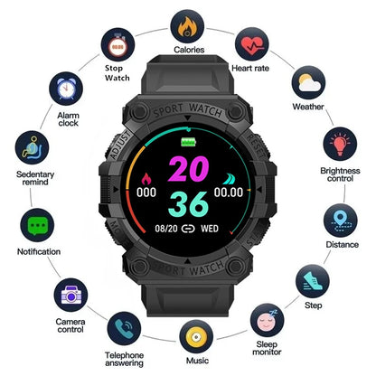 Smart Watch Men Women Blood Pressure Waterproof Sport Round Color Screen Smartwatch Smart Clock Fitness Tracker For Ios Android