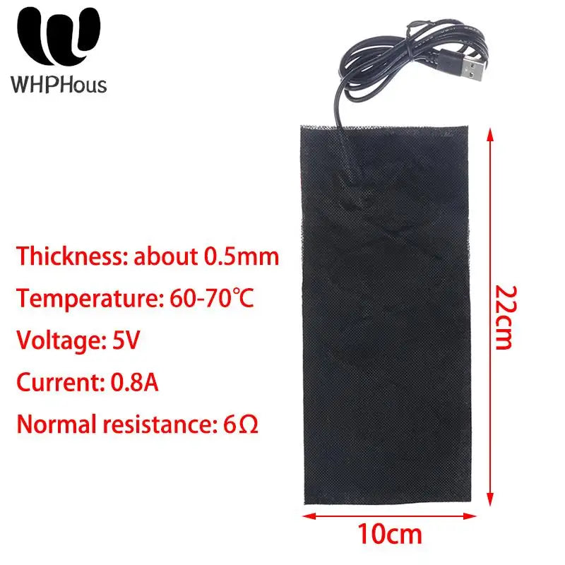 19 SIZE Carbon Fiber Heating Pad Mat Hand Feet Warmer USB Heating Film Electric Winter Infrared Fever Heat Mat Electric Warmer