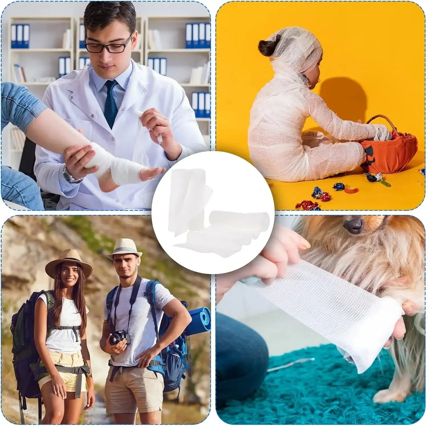 5/10/20pcs/lot 7.5cm X 4.5m Cotton PBT Elastic Bandage Medical Supply Conforming First Aid Gauze Wound Dressing Emergency Care