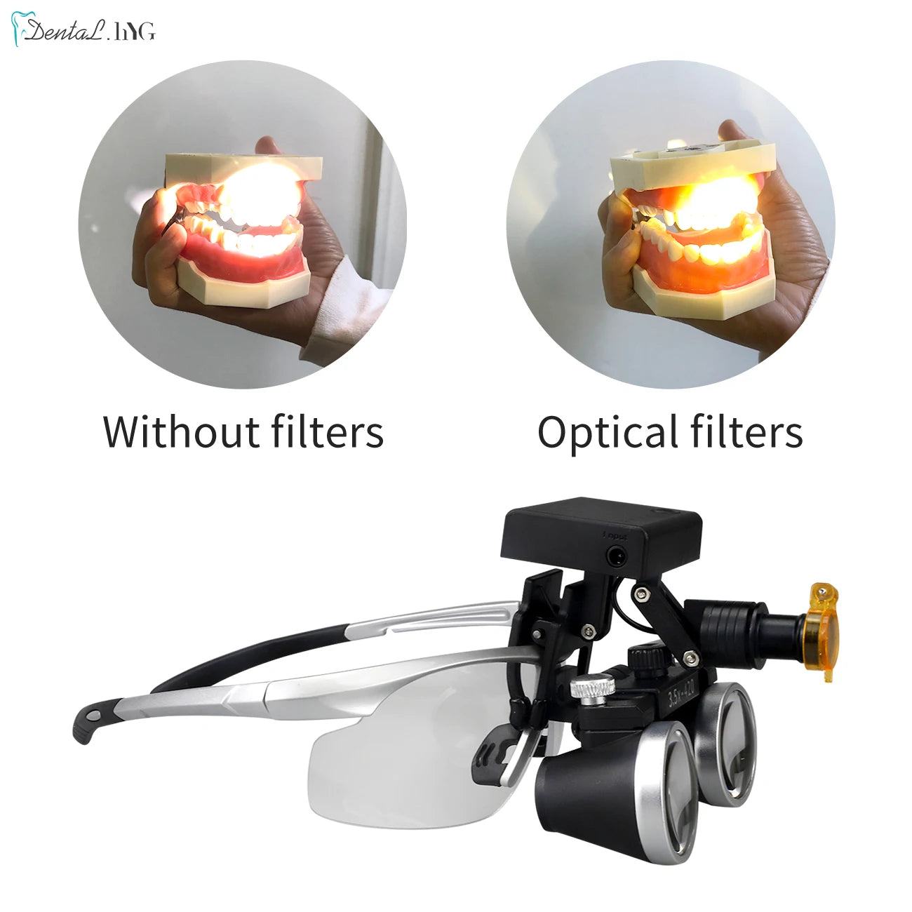 Dental Loupes Dental Magnifier Dental Lab Medical Loupes Magnification Binocular 2.5/3.5x Headlight Wireless  5W Headlamp